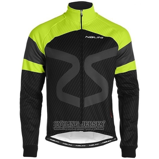 2019 Cycling Jersey Nalini Black Green Long Sleeve And Bib Tight